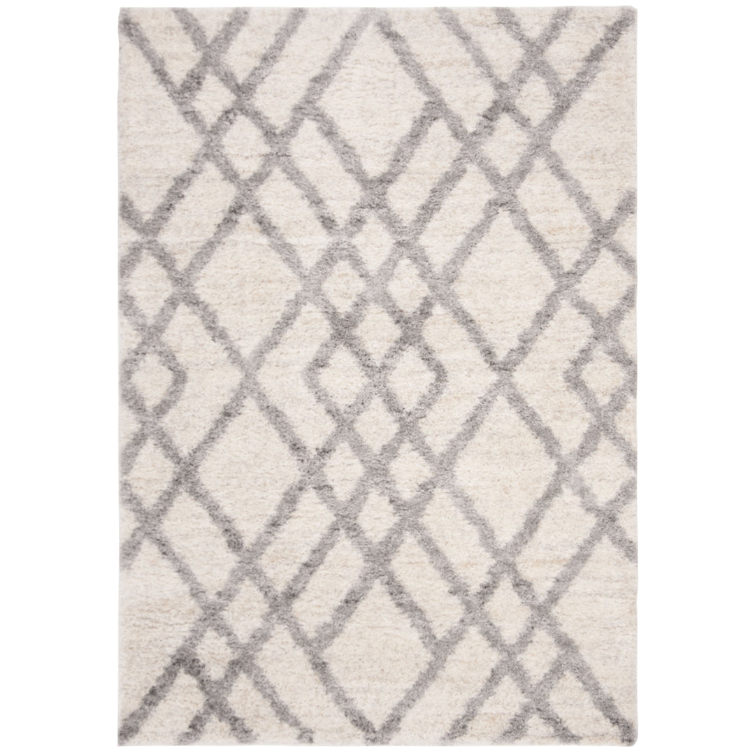 SAFAVIEH Berber Shag Collection BER214A Cream / Grey Rug Image 10