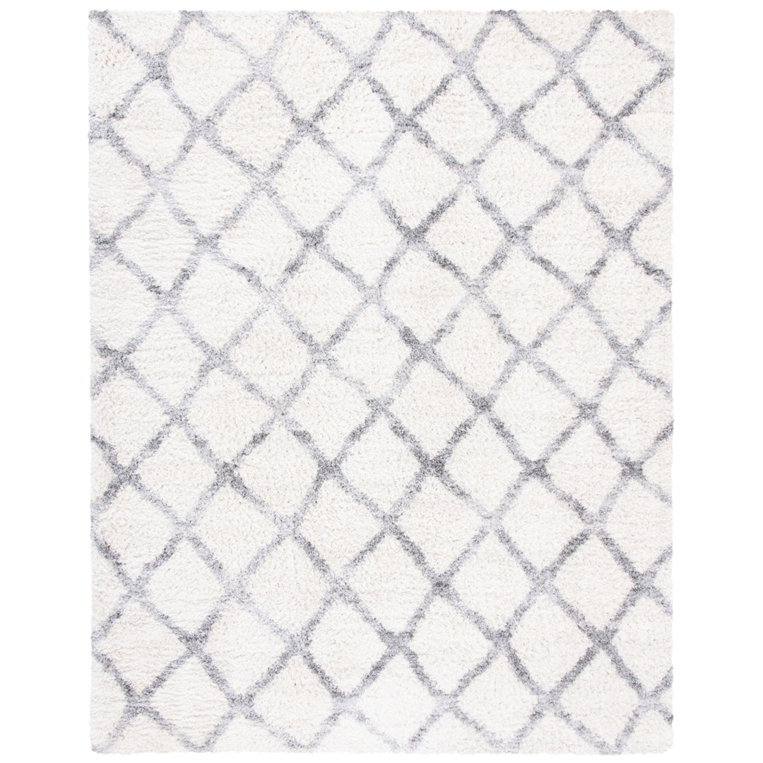 SAFAVIEH Berber Shag Collection BER215A Cream / Grey Rug Image 1