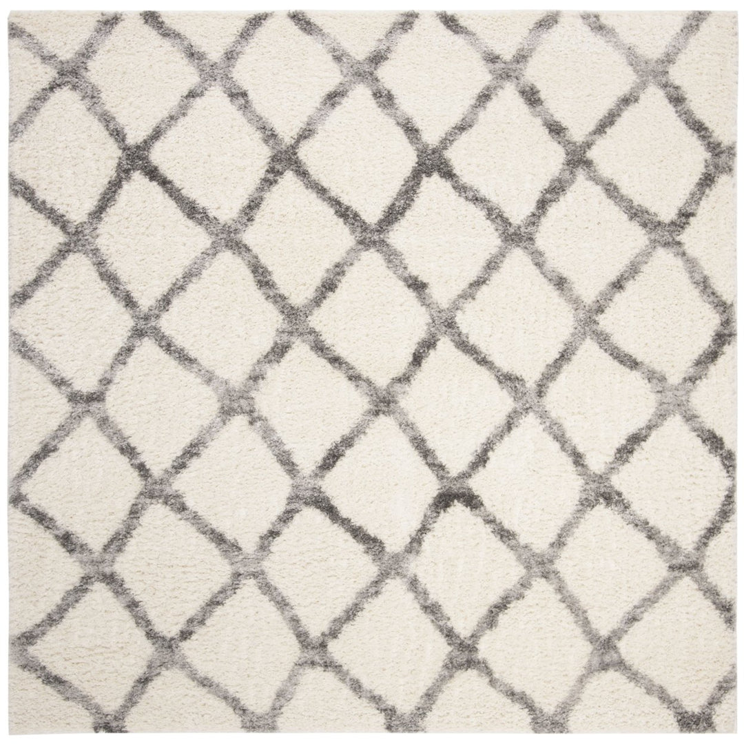 SAFAVIEH Berber Shag Collection BER215B Ivory / Grey Rug Image 6