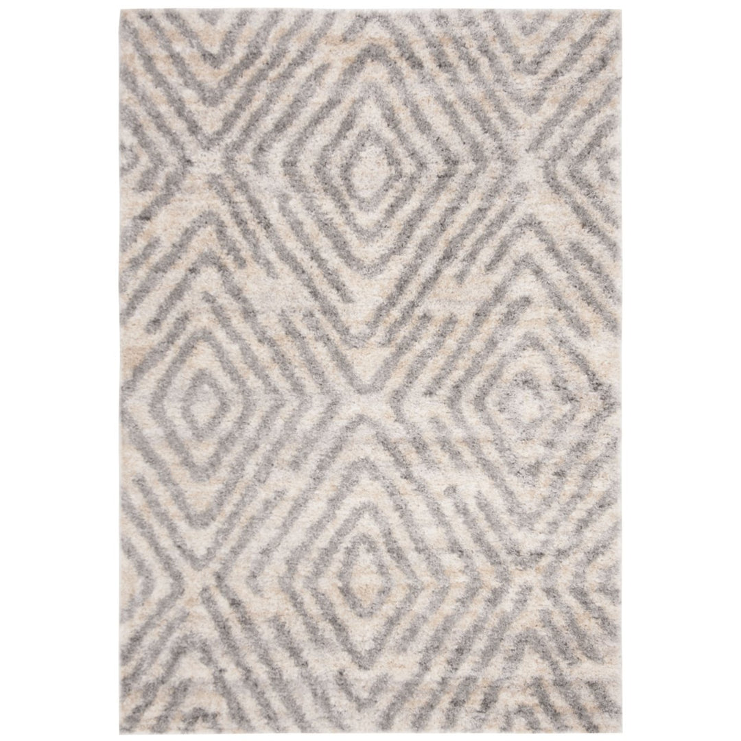 SAFAVIEH Berber Shag Collection BER218A Cream / Grey Rug Image 4