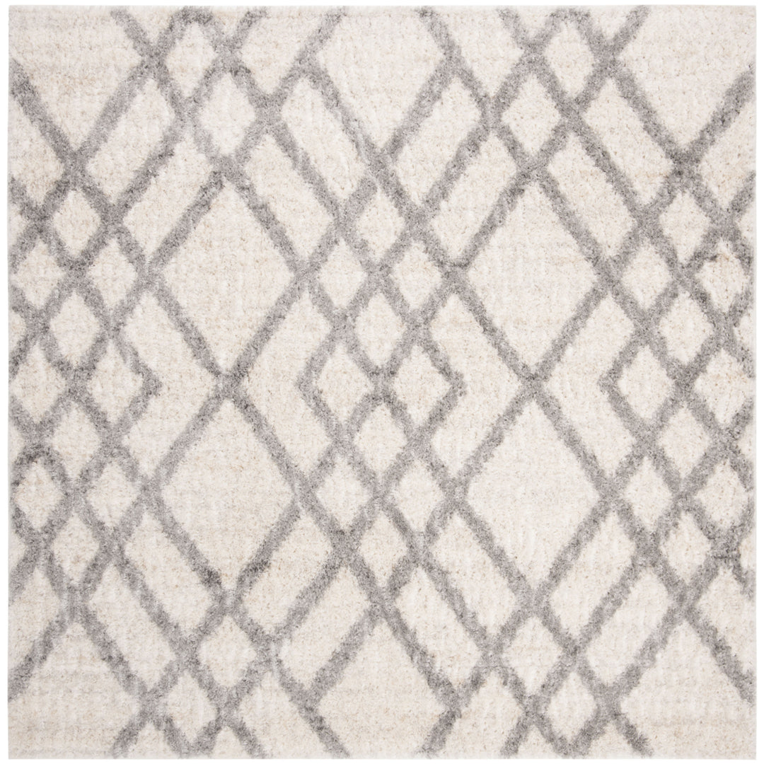 SAFAVIEH Berber Shag Collection BER214A Cream / Grey Rug Image 11