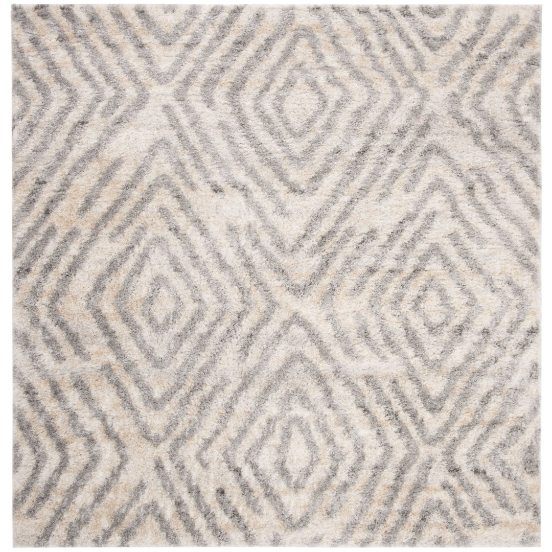 SAFAVIEH Berber Shag Collection BER218A Cream / Grey Rug Image 5