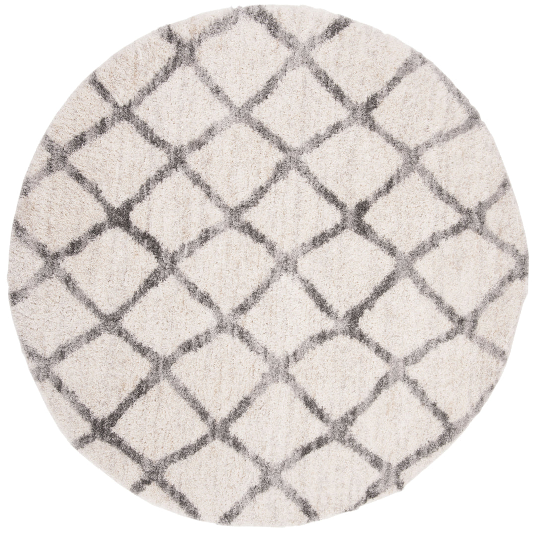 SAFAVIEH Berber Shag Collection BER215A Cream / Grey Rug Image 4