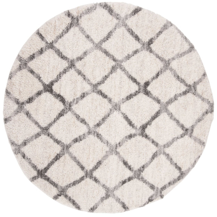 SAFAVIEH Berber Shag Collection BER215A Cream / Grey Rug Image 1