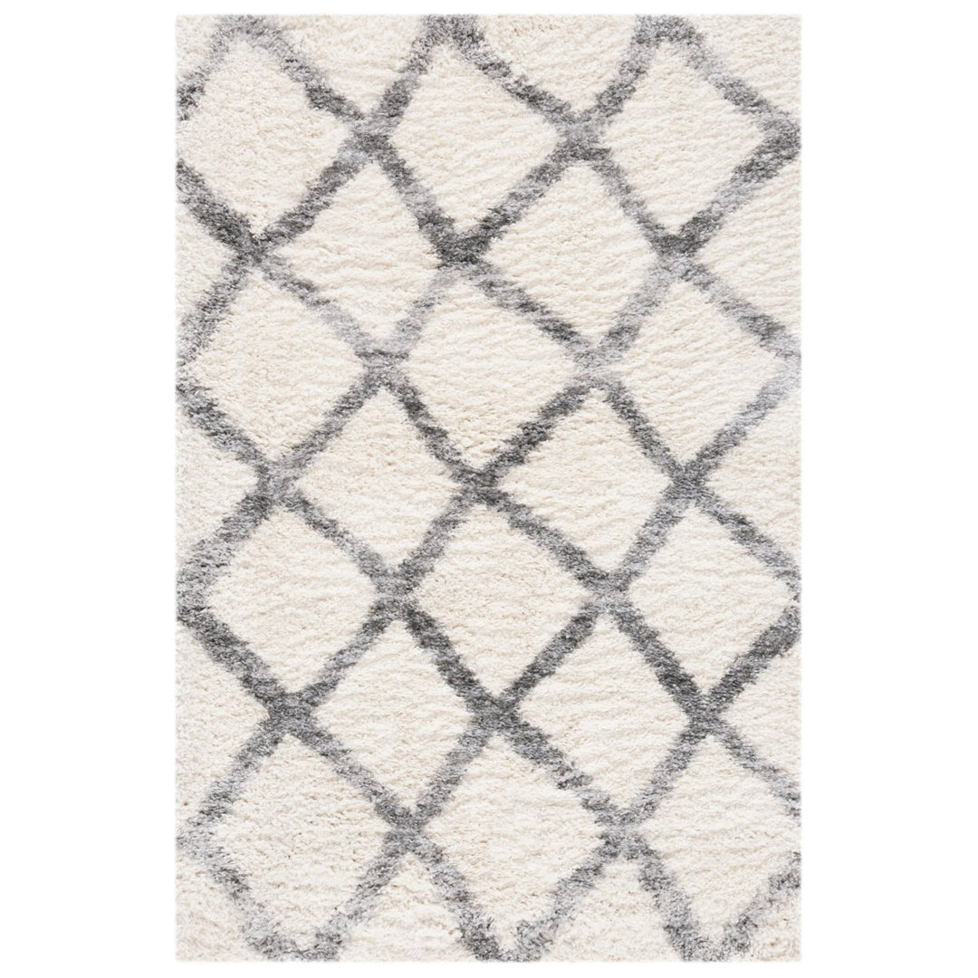 SAFAVIEH Berber Shag Collection BER215B Ivory / Grey Rug Image 9