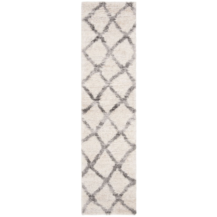 SAFAVIEH Berber Shag Collection BER215A Cream / Grey Rug Image 1