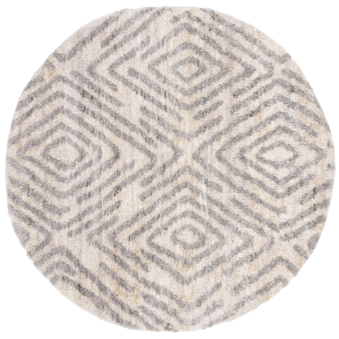 SAFAVIEH Berber Shag Collection BER218A Cream / Grey Rug Image 7