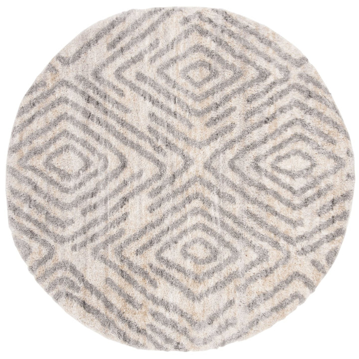 SAFAVIEH Berber Shag Collection BER218A Cream / Grey Rug Image 1