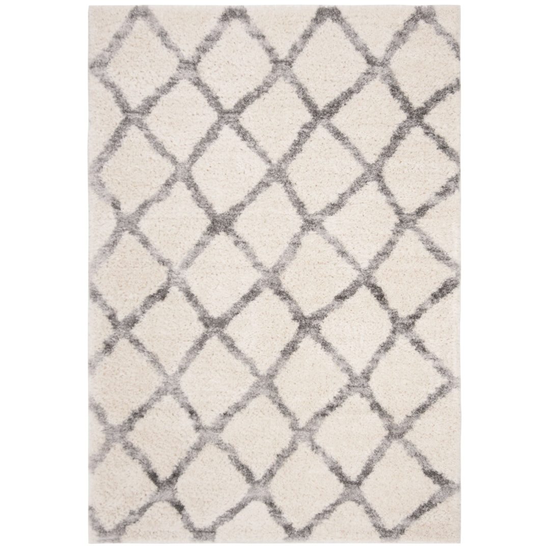 SAFAVIEH Berber Shag Collection BER215B Ivory / Grey Rug Image 10