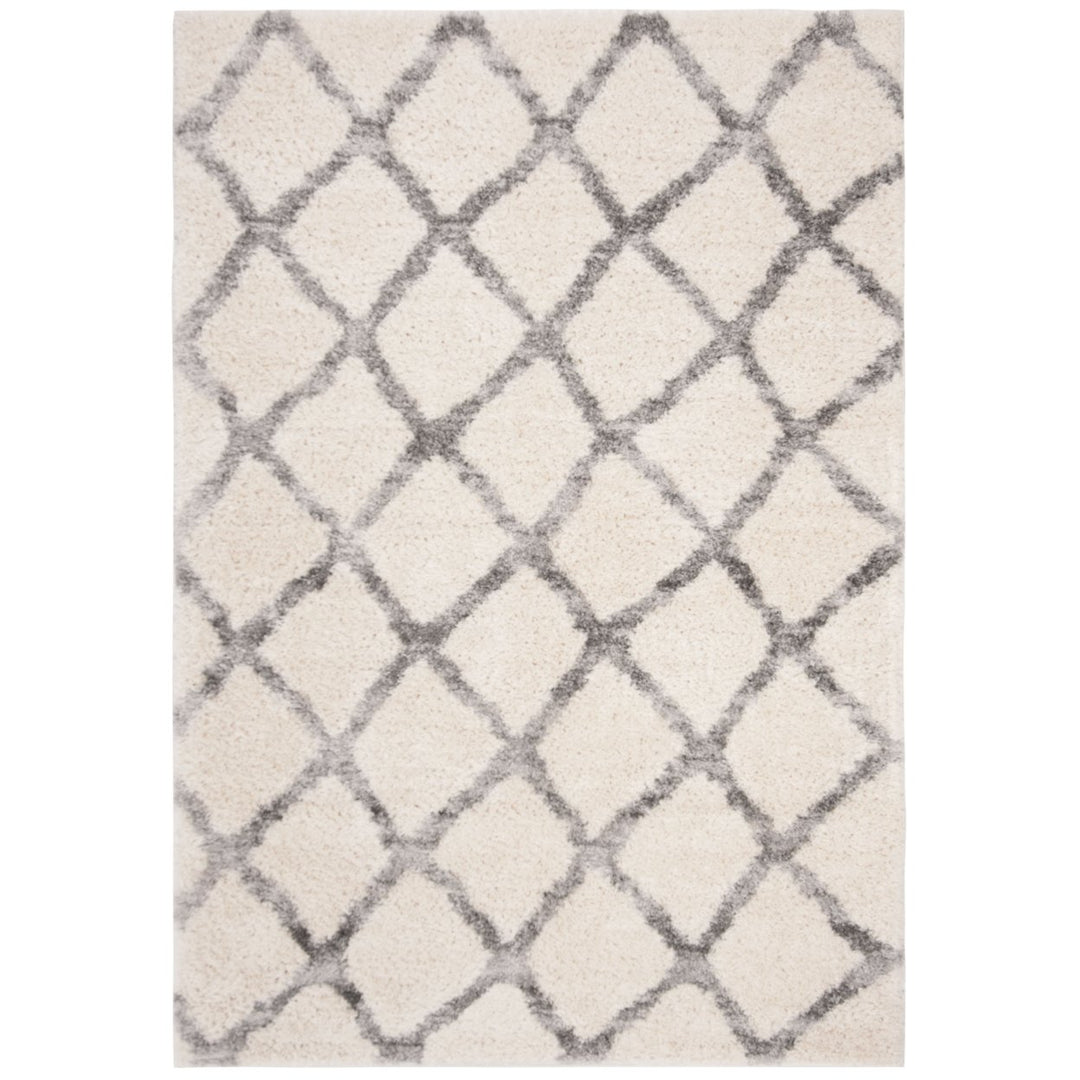 SAFAVIEH Berber Shag Collection BER215B Ivory / Grey Rug Image 1