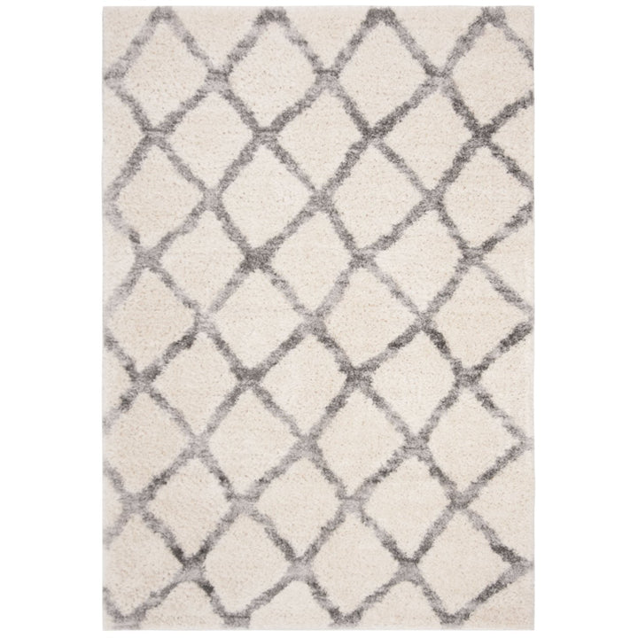 SAFAVIEH Berber Shag Collection BER215B Ivory / Grey Rug Image 1