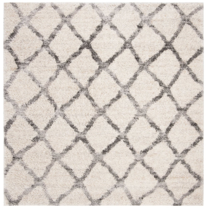 SAFAVIEH Berber Shag Collection BER215A Cream / Grey Rug Image 1