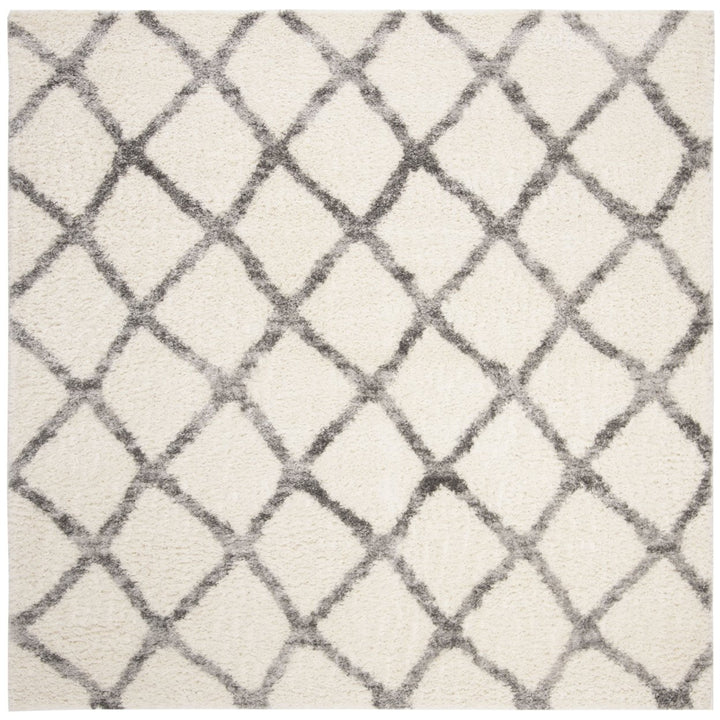 SAFAVIEH Berber Shag Collection BER215B Ivory / Grey Rug Image 11