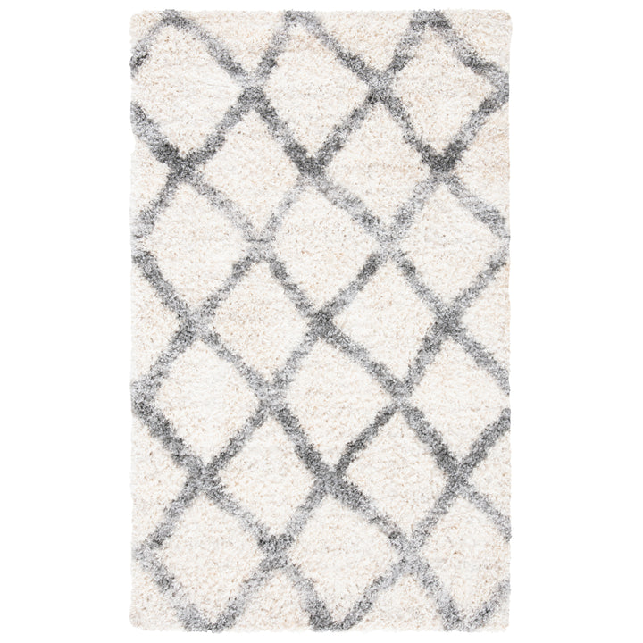 SAFAVIEH Berber Shag Collection BER215A Cream / Grey Rug Image 8