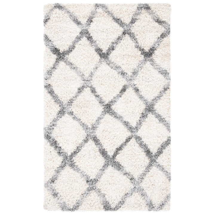 SAFAVIEH Berber Shag Collection BER215A Cream / Grey Rug Image 1