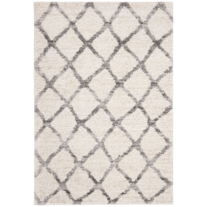 SAFAVIEH Berber Shag Collection BER215A Cream / Grey Rug Image 9