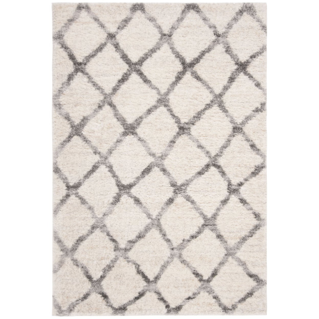 SAFAVIEH Berber Shag Collection BER215A Cream / Grey Rug Image 1