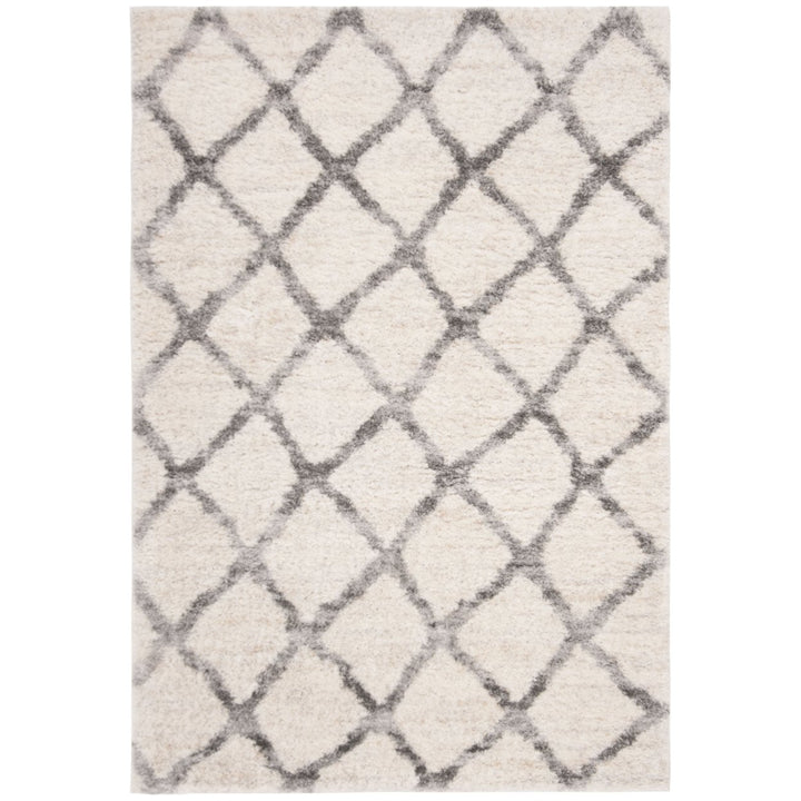 SAFAVIEH Berber Shag Collection BER215A Cream / Grey Rug Image 1