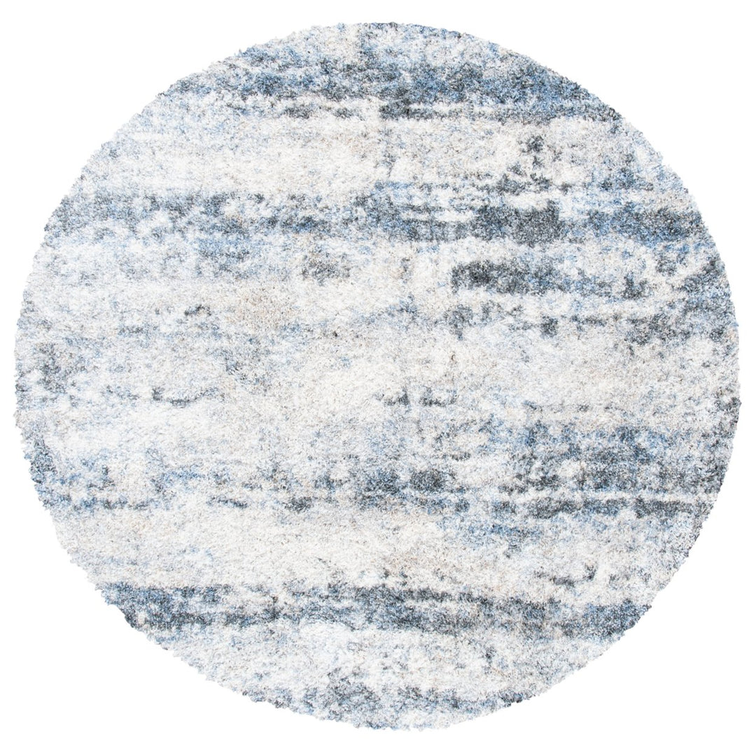 SAFAVIEH Berber Shag Collection BER273A Ivory / Grey Rug Image 4