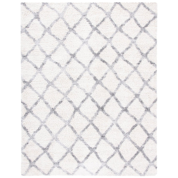 SAFAVIEH Berber Shag Collection BER215A Cream / Grey Rug Image 1