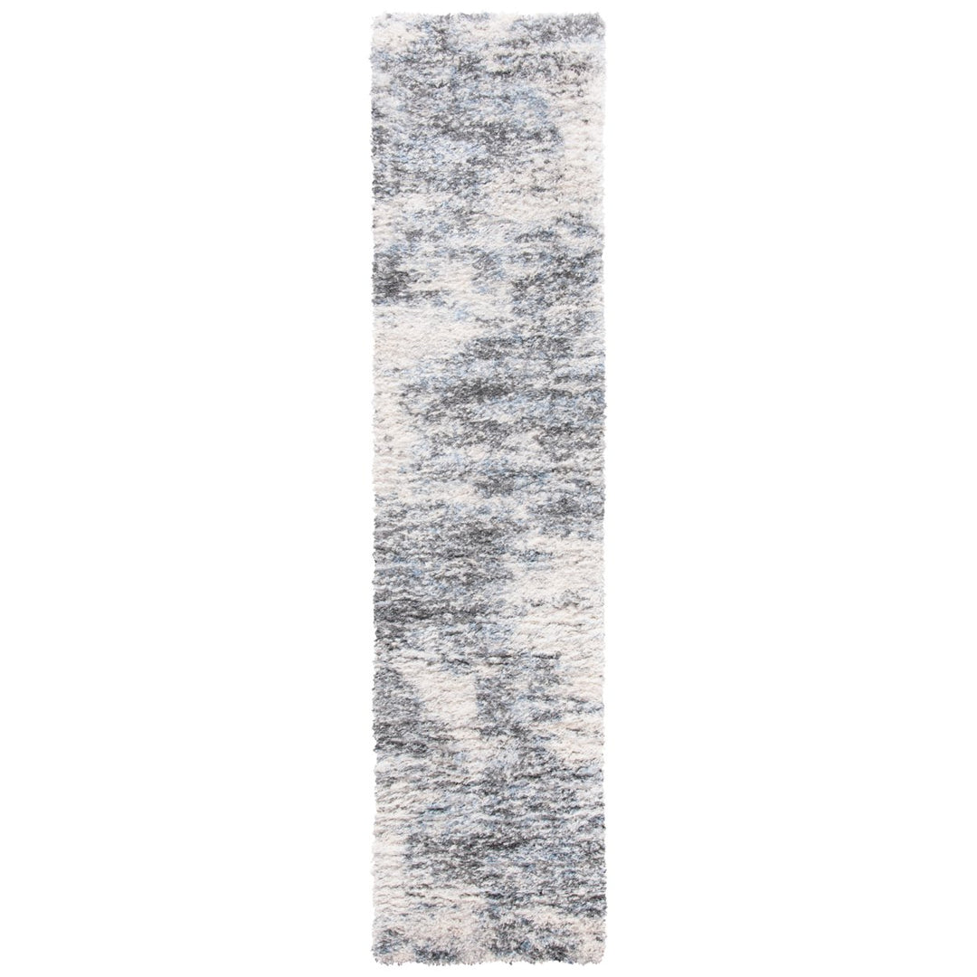 SAFAVIEH Berber Shag Collection BER273A Ivory / Grey Rug Image 1