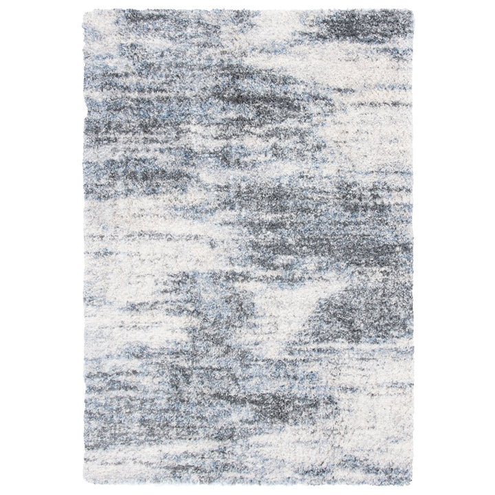 SAFAVIEH Berber Shag Collection BER273A Ivory / Grey Rug Image 9