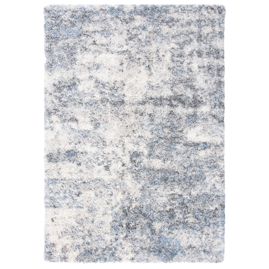 SAFAVIEH Berber Shag Collection BER274A Ivory / Grey Rug Image 1