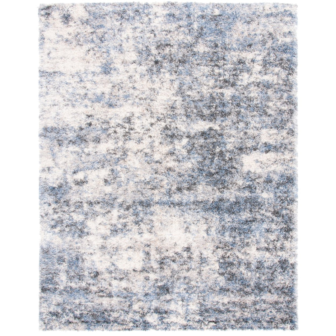 SAFAVIEH Berber Shag Collection BER274B Ivory / Blue Rug Image 8