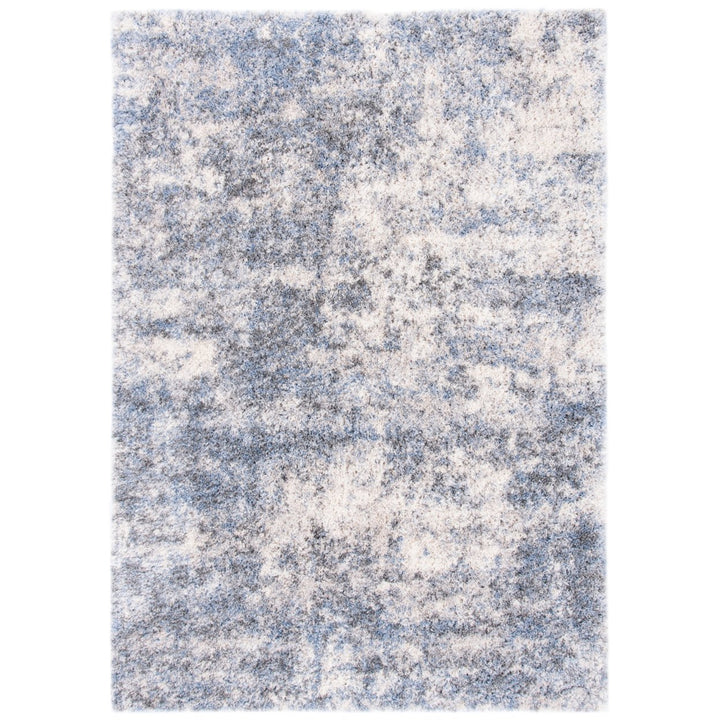 SAFAVIEH Berber Shag Collection BER274B Ivory / Blue Rug Image 10