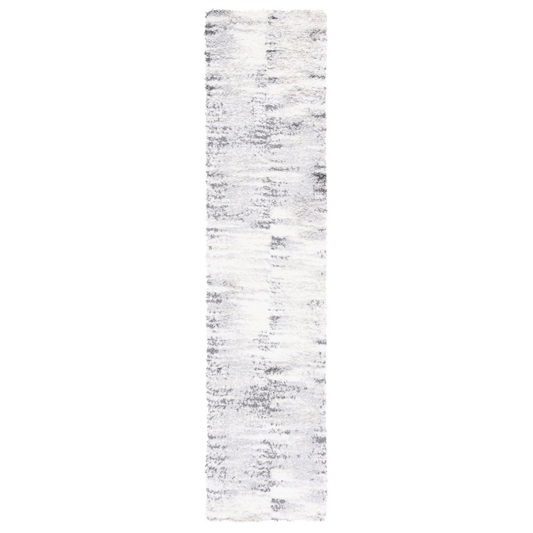 SAFAVIEH Berber Shag Collection BER404F Grey / Ivory Rug Image 1