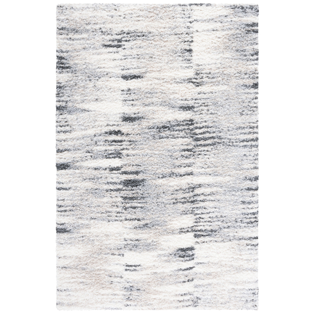 SAFAVIEH Berber Shag Collection BER404F Grey / Ivory Rug Image 9