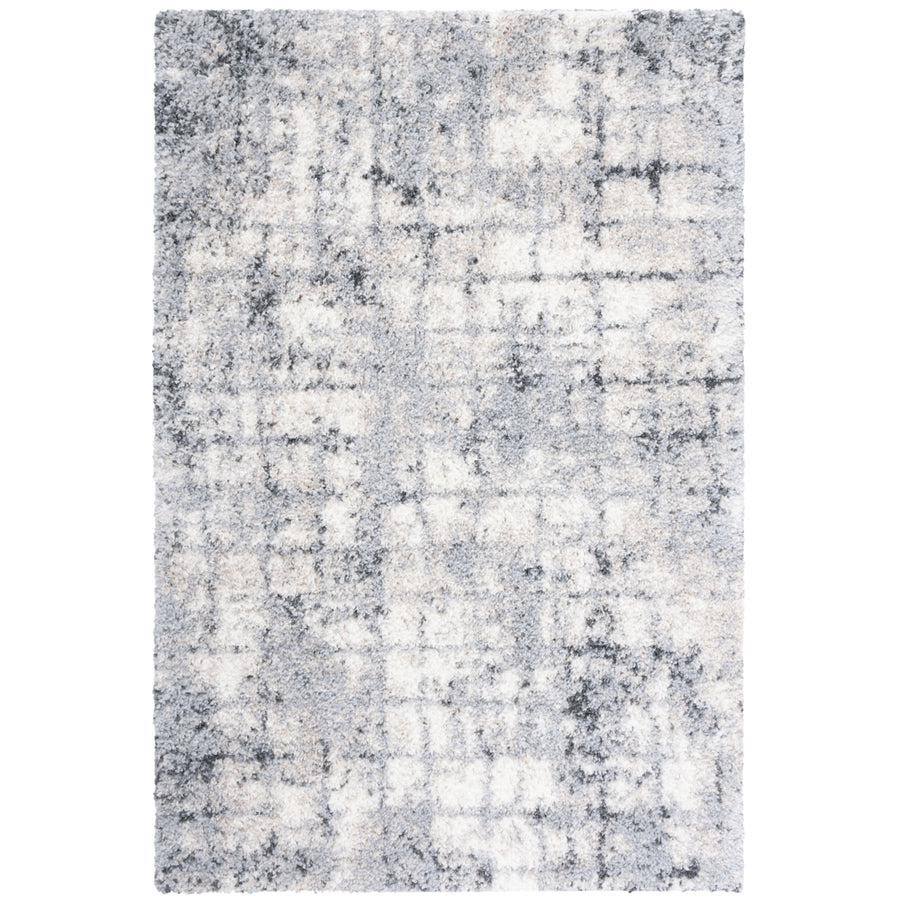 SAFAVIEH Berber Shag Collection BER410F Grey / Ivory Rug Image 1