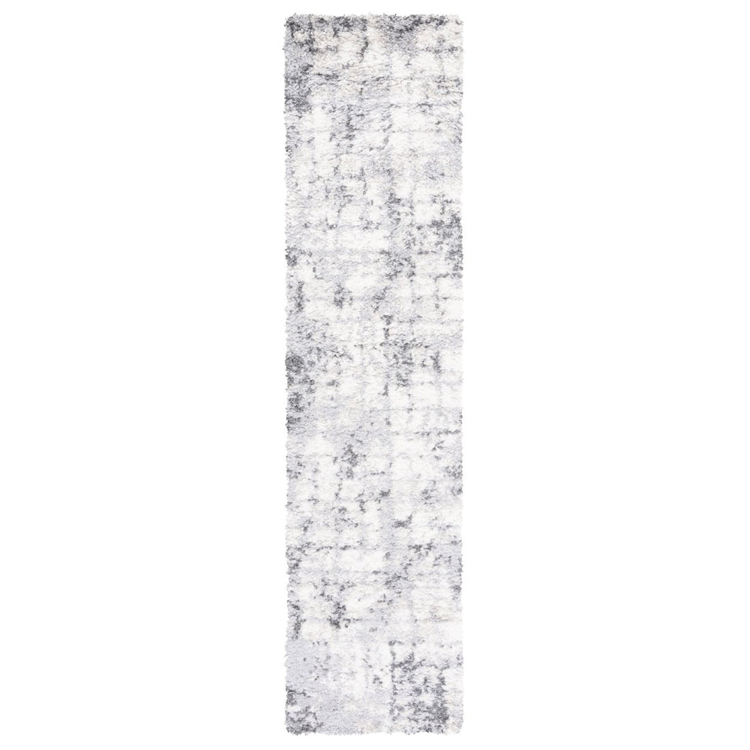 SAFAVIEH Berber Shag Collection BER410F Grey / Ivory Rug Image 1