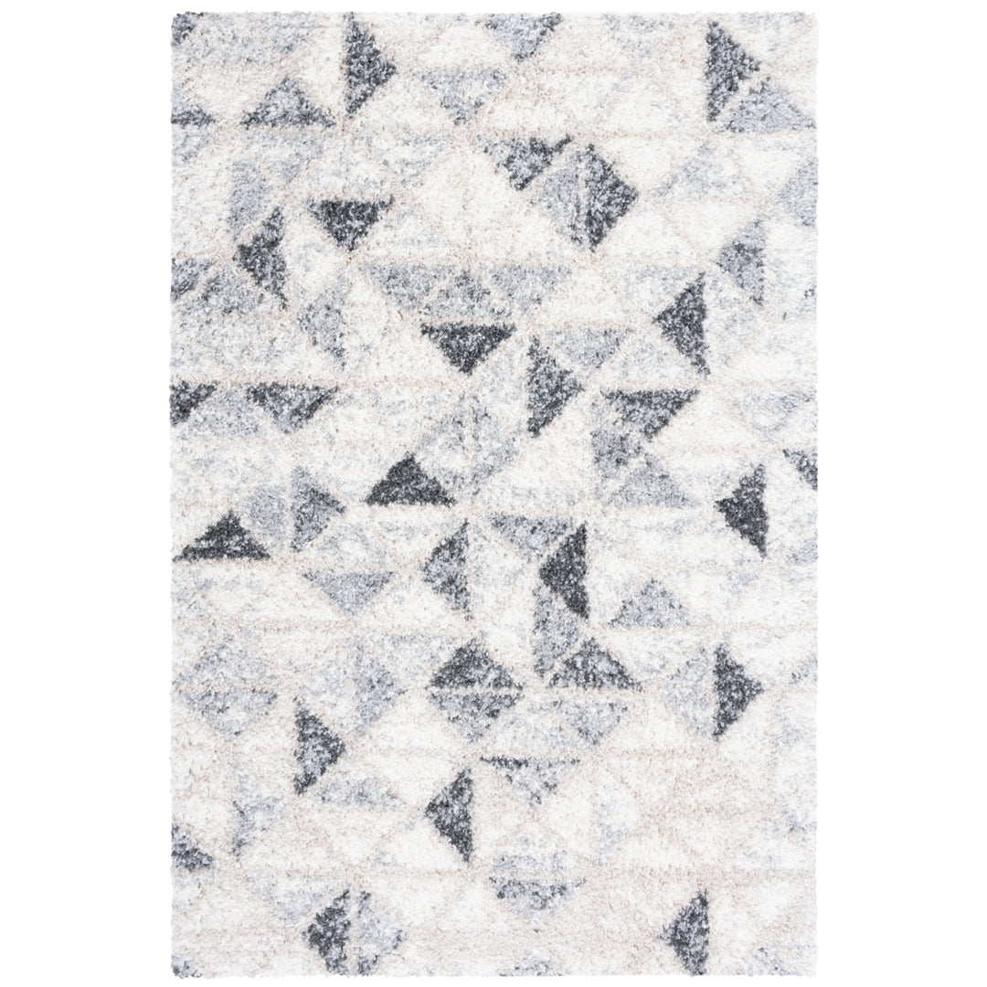 SAFAVIEH Berber Shag Collection BER422F Grey / Ivory Rug Image 1