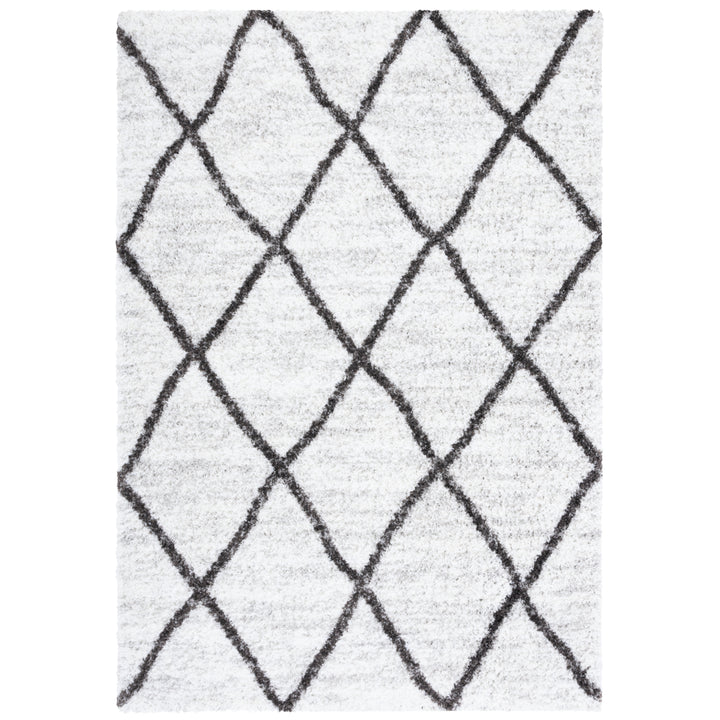 SAFAVIEH Berber Shag Collection BER526F Ivory / Grey Rug Image 1