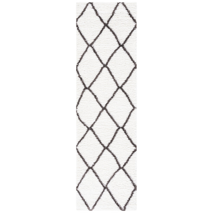 SAFAVIEH Berber Shag Collection BER522F Ivory / Grey Rug Image 5