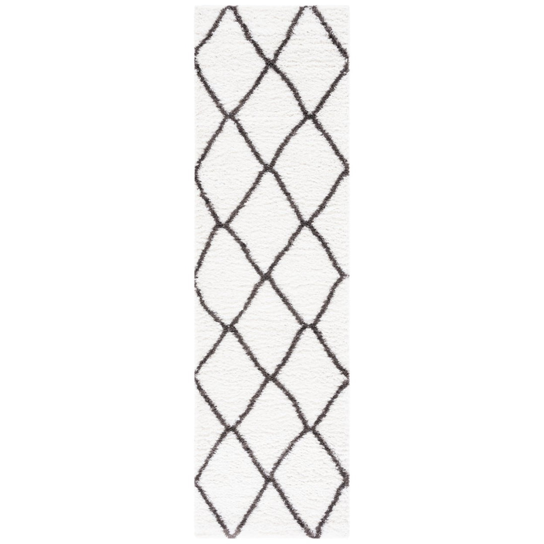 SAFAVIEH Berber Shag Collection BER522F Ivory / Grey Rug Image 1