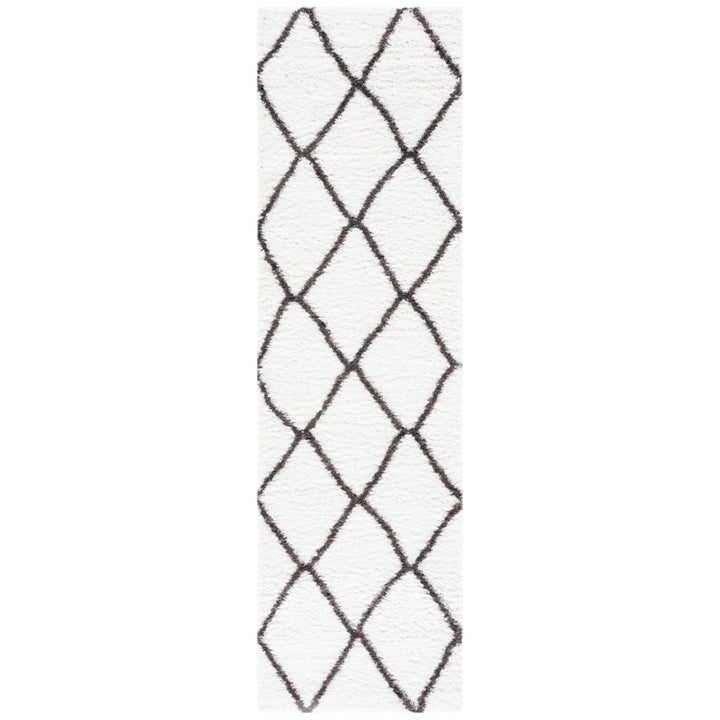 SAFAVIEH Berber Shag Collection BER522F Ivory / Grey Rug Image 1