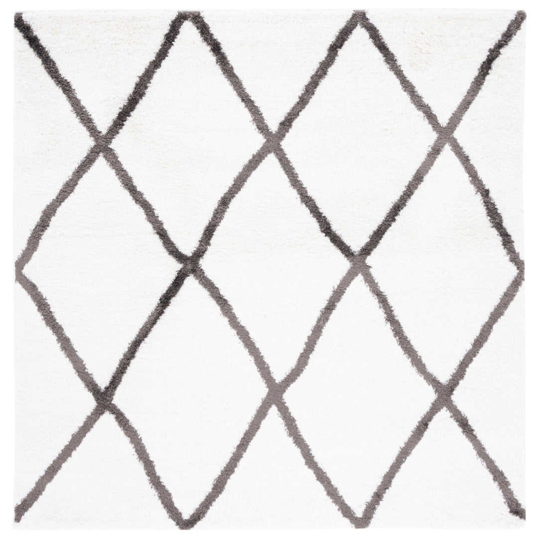 SAFAVIEH Berber Shag Collection BER522F Ivory / Grey Rug Image 6