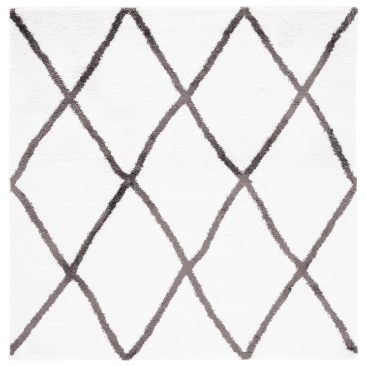 SAFAVIEH Berber Shag Collection BER522F Ivory / Grey Rug Image 6