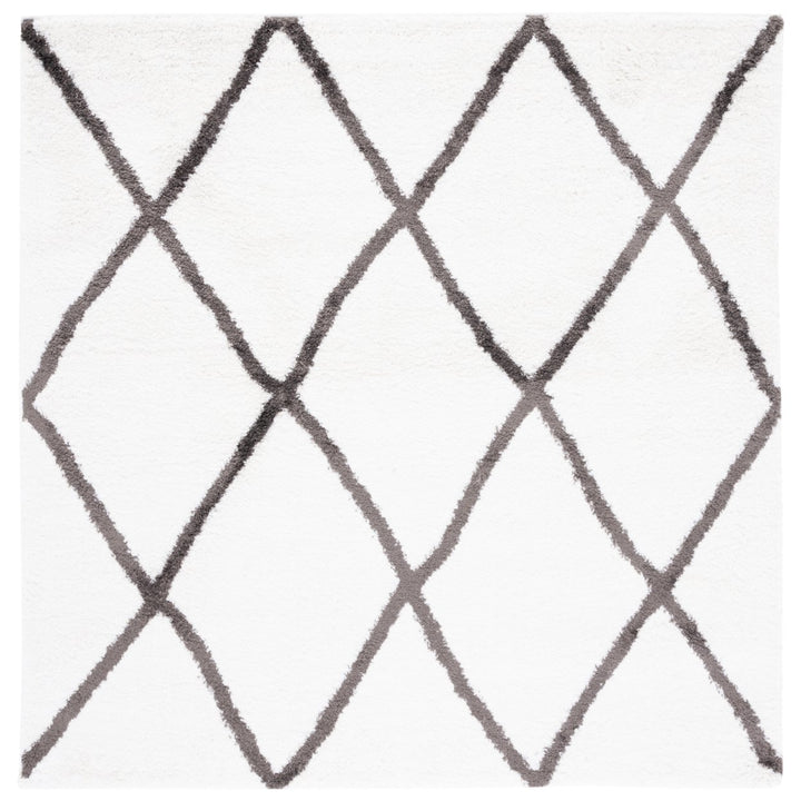 SAFAVIEH Berber Shag Collection BER522F Ivory / Grey Rug Image 1