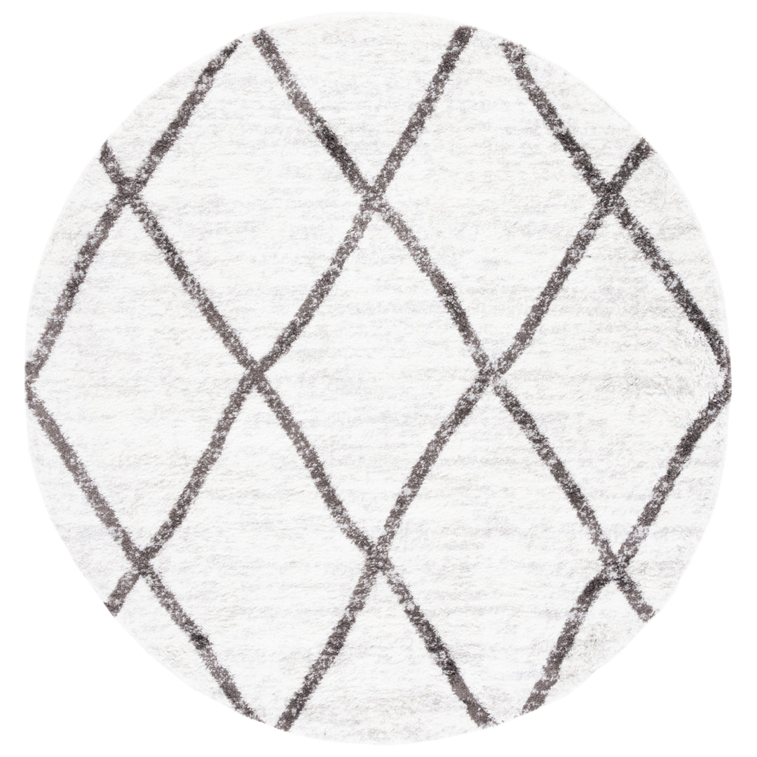 SAFAVIEH Berber Shag Collection BER526F Ivory / Grey Rug Image 4