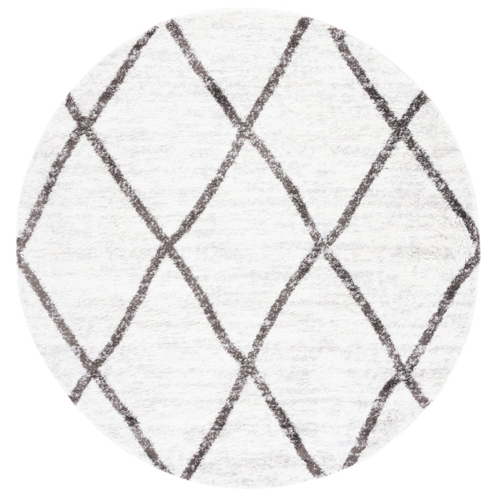 SAFAVIEH Berber Shag Collection BER526F Ivory / Grey Rug Image 4