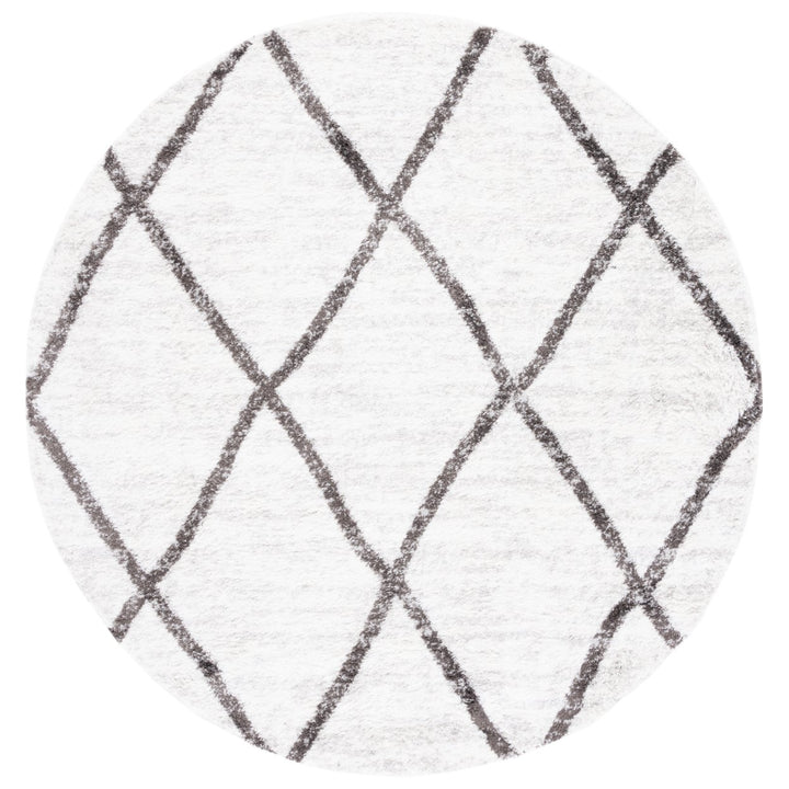 SAFAVIEH Berber Shag Collection BER526F Ivory / Grey Rug Image 1