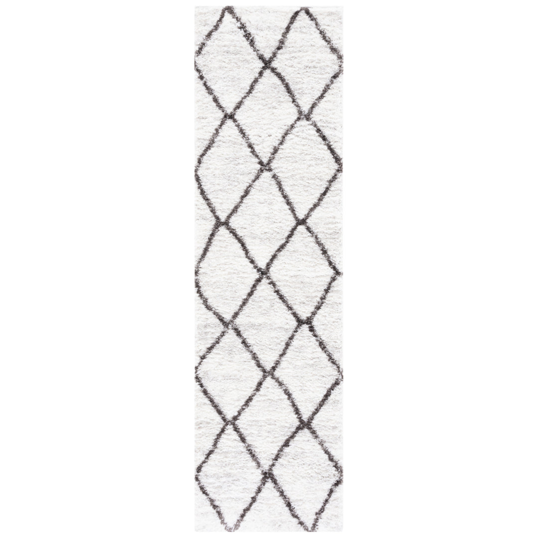 SAFAVIEH Berber Shag Collection BER526F Ivory / Grey Rug Image 5