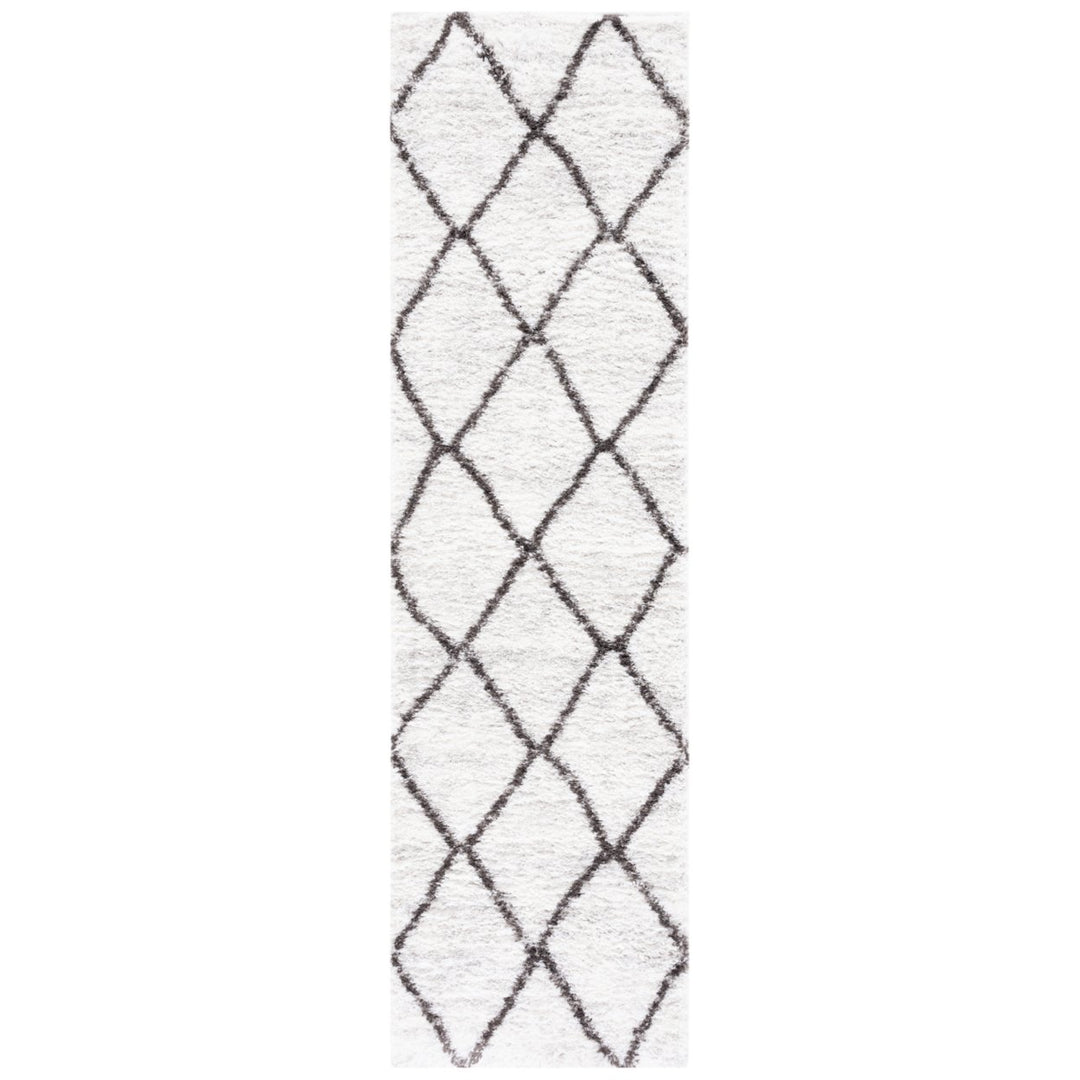 SAFAVIEH Berber Shag Collection BER526F Ivory / Grey Rug Image 1