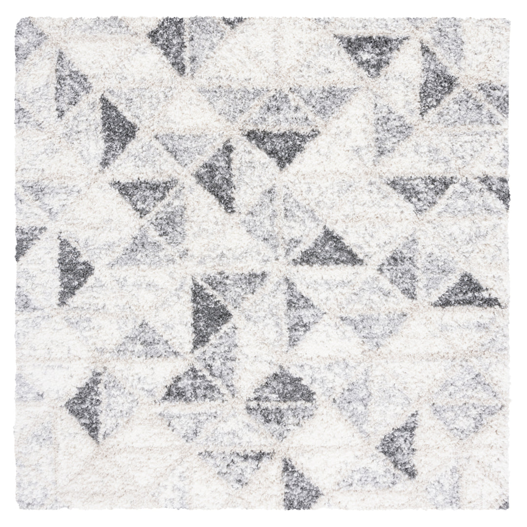 SAFAVIEH Berber Shag Collection BER422F Grey / Ivory Rug Image 6