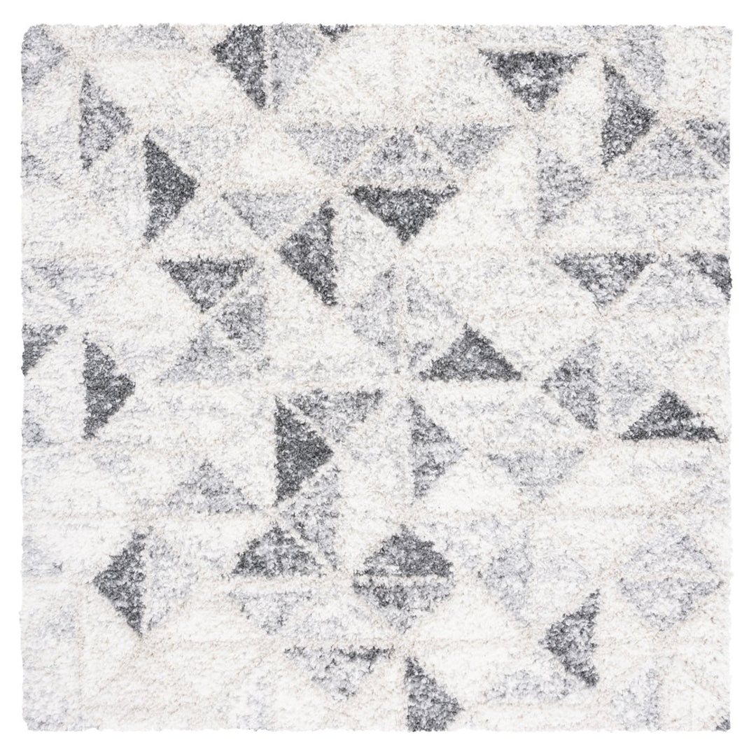 SAFAVIEH Berber Shag Collection BER422F Grey / Ivory Rug Image 1