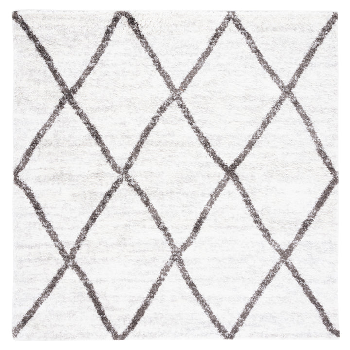 SAFAVIEH Berber Shag Collection BER526F Ivory / Grey Rug Image 6