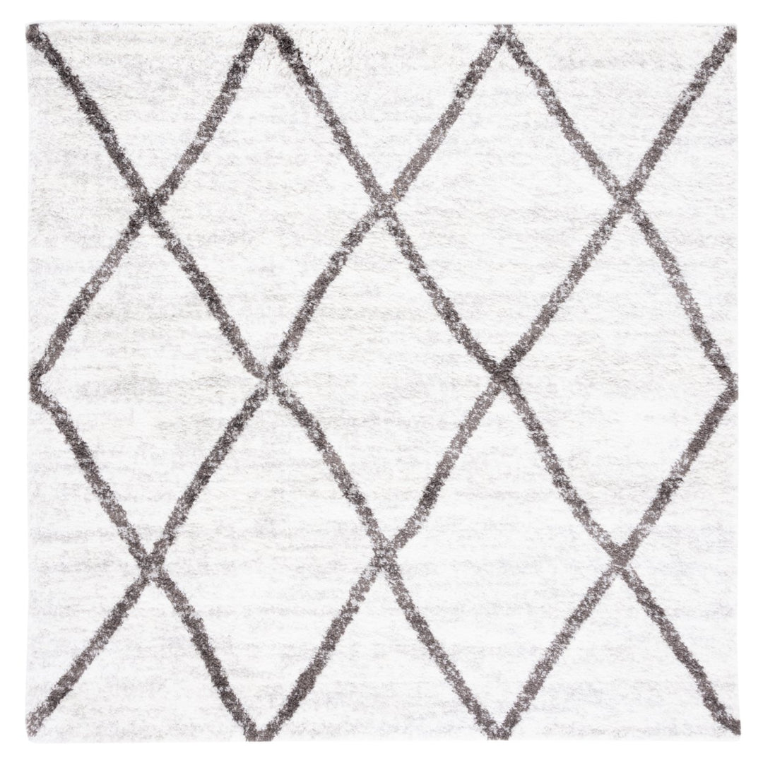 SAFAVIEH Berber Shag Collection BER526F Ivory / Grey Rug Image 1